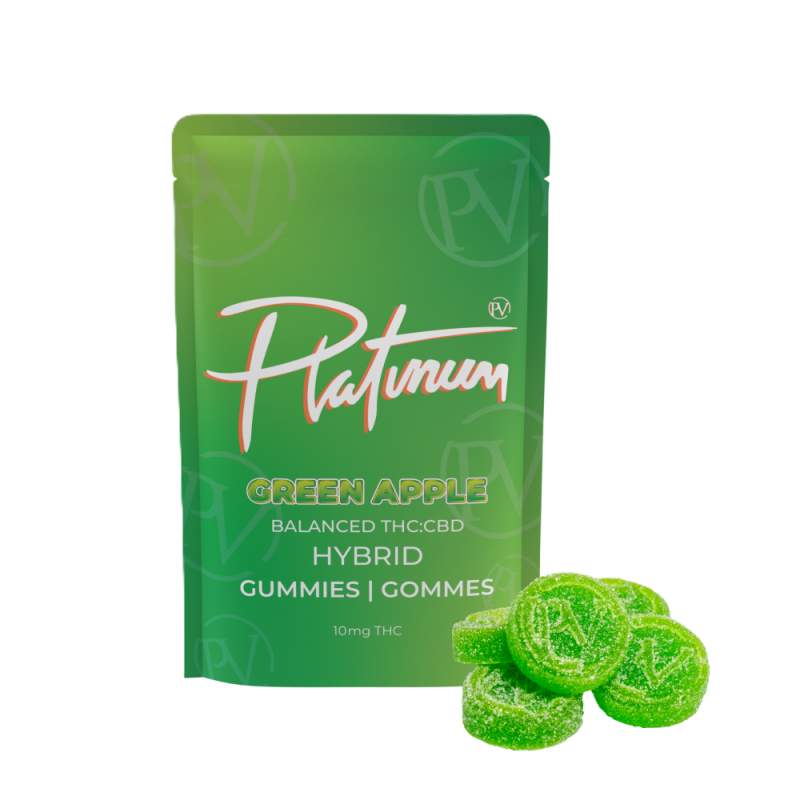 Platinum Green Apple Balanced THC:CBD Gummies