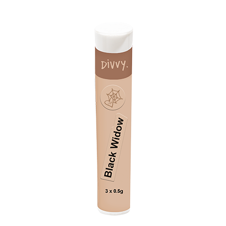 Divvy Black Widow CBD 3 x 0.5g Pre-Rolls